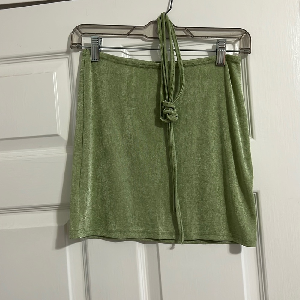 Green wrap skirt